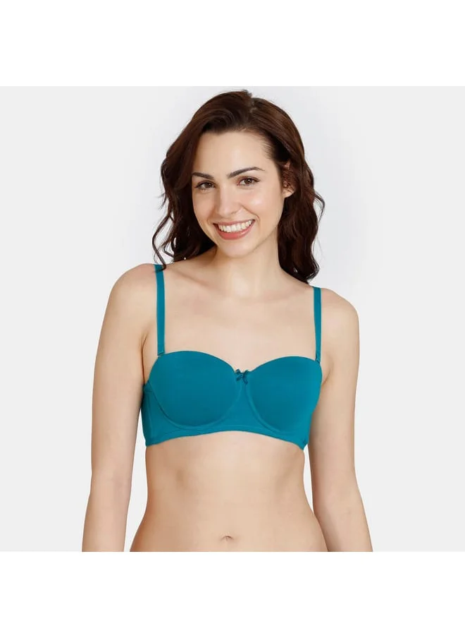 zivame Zivame Solid Padded Wired Balconette Bra with Detachable Strap