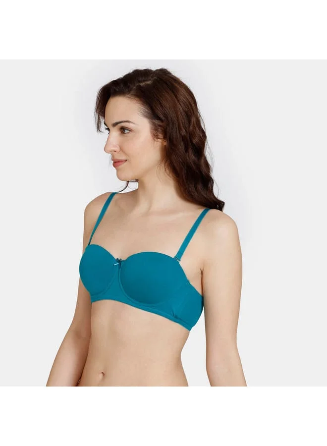 zivame Zivame Solid Padded Wired Balconette Bra with Detachable Strap