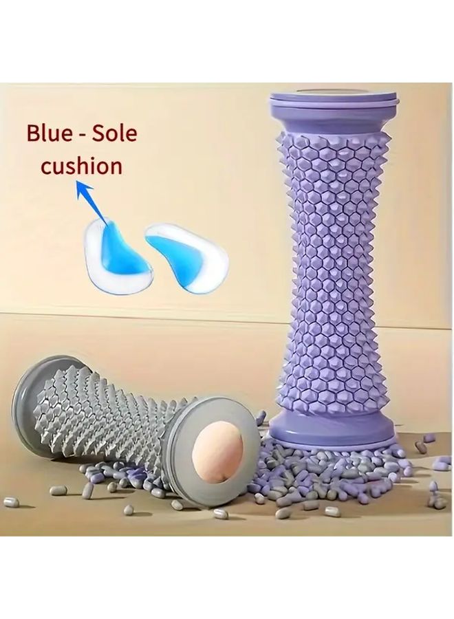Pink Foot Arch Relief Roller With Cushion Pad And Foot Stickers For Muscle Relaxation Yoga Support - Image 1