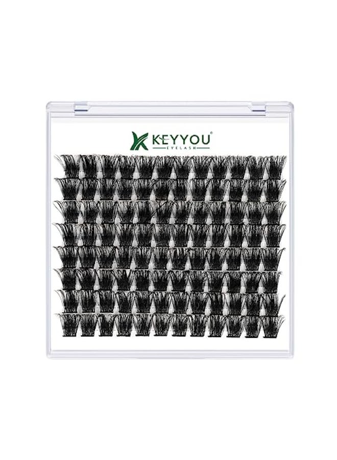 KEYYOU Lash Clusters96 Pcs Cluster Lashes D Curl 14mm DIY Lash Extensions Eyelash ClustersKEYYOU Volume Wispy Individual Lashes SoftComfortable Easy DIY at HomeY05D14mm - Image 1