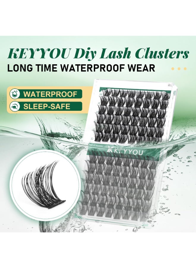 KEYYOU Lash Clusters96 Pcs Cluster Lashes D Curl 14mm DIY Lash Extensions Eyelash ClustersKEYYOU Volume Wispy Individual Lashes SoftComfortable Easy DIY at HomeY05D14mm - Image 4