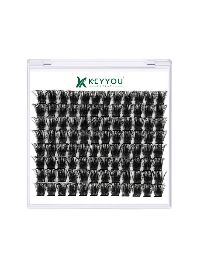 KEYYOU Lash Clusters96 Pcs Cluster Lashes D Curl 14mm DIY Lash Extensions Eyelash ClustersKEYYOU Volume Wispy Individual Lashes SoftComfortable Easy DIY at HomeY05D14mm - Image 2