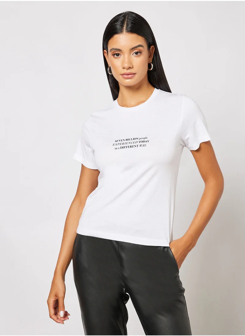 Charlie Holiday. Slogan Print Slim T-Shirt