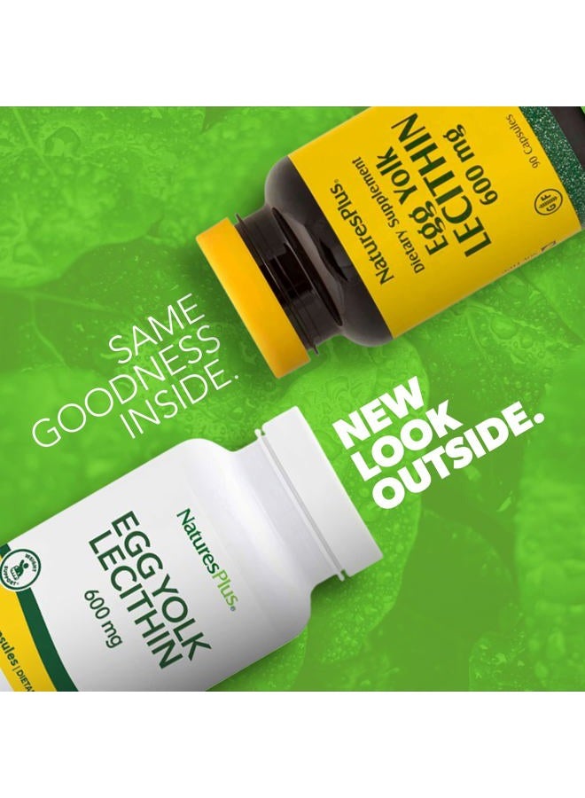 Nature's Plus Egg Yolk Lecithin - 600 mg, 180 Capsules - Soy Free, Gluten Free - 90 Servings - Image 2