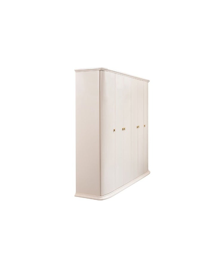 DANUBE HOME Danube Home Jasmine 6 Door Wardrobe Sturdy Closet Clothes Storage Cupboard Modern Design Space Saving Swing Door Cabinet For Bedroom L266.4Xw60Xh230Cm - Light Beige  - Image 5