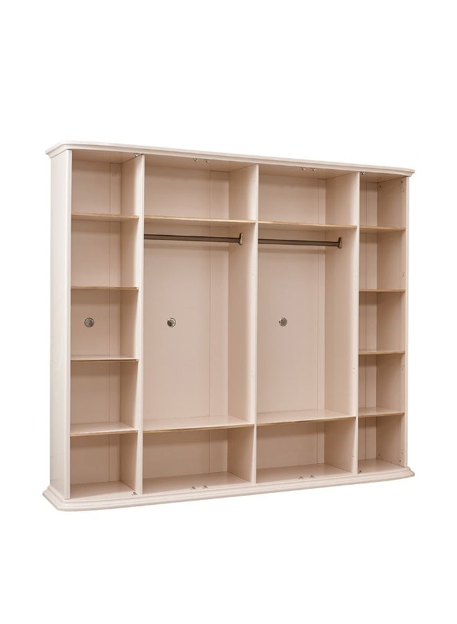 DANUBE HOME Danube Home Jasmine 6 Door Wardrobe Sturdy Closet Clothes Storage Cupboard Modern Design Space Saving Swing Door Cabinet For Bedroom L266.4Xw60Xh230Cm - Light Beige  - Image 3