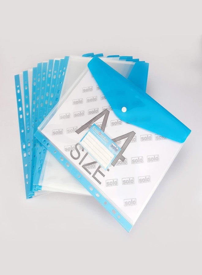 سولو حقيبة ظرف سولو A4 أفقية - منظم مستندات ذاتي التمدد مع إغلاق بزر، وجيب لبطاقة الاسم، ومتوافقة مع 11 فتحة، عبوة من 10 قطع للمكتب والمدرسة والمنزل - Image 3