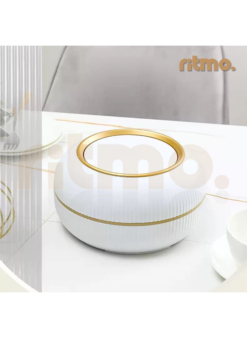 Ritmo Ritmo One Key Press Mini Desktop Trash Bin For Household Bedside Waste Bin Tea Table Small Garbage Bin 2 Liters White  - Image 4