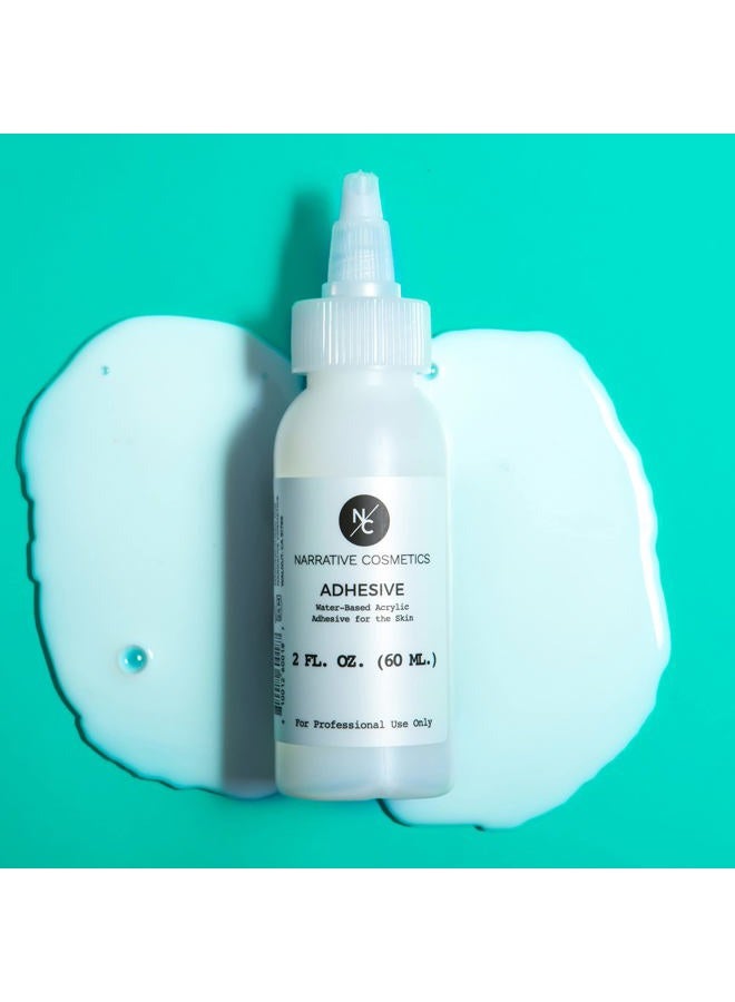 Narrative Cosmetics لاصق طبي بدرجة طبية آمن للبشرة، معتمد على الماء، لتثبيت مستحضرات التجميل الخاصة بالمكياج الخاص بالمؤثرات الخاصة، الأطراف الصناعية، هالوين والمهرجانات - زجاجة 2 أوقية - Image 2