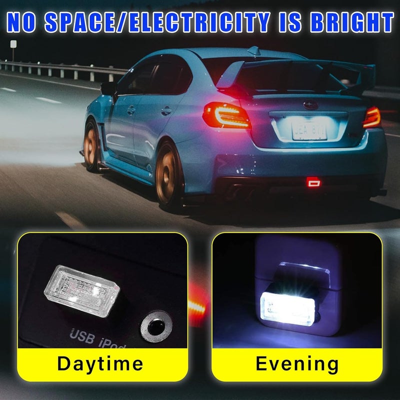 Augeny 4 PCS USB LED Car Interior Atmosphere Lamp, Plug-in USB Decor Night Light, Portable Auto Ambient Lighting Kit, Universal Vehicle Interior Accessories for Most Cars (White) - Image 4