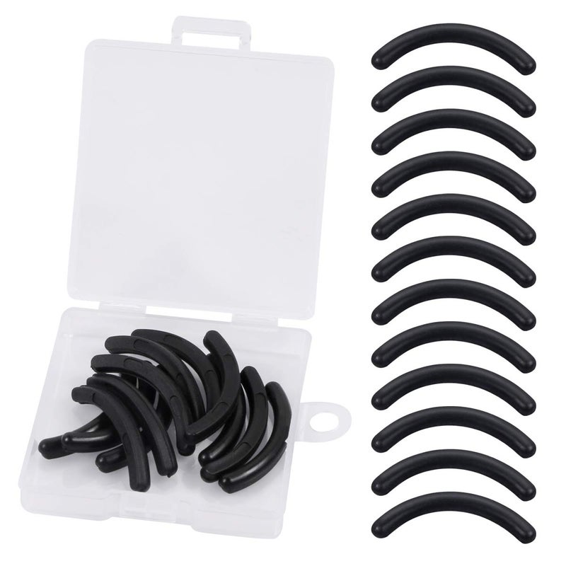 CABAX Eyelash Curler Refill Pads, Silicone Rubber, Black, 12 Pcs