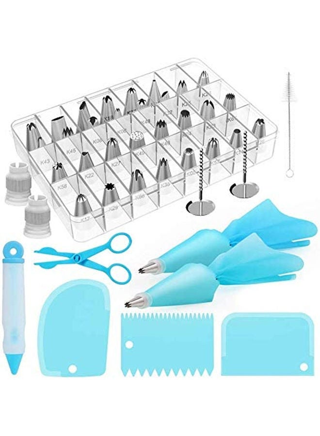 AMERTEER 42-Piece Cake Decorating Kit Blue 310grams - Image 1