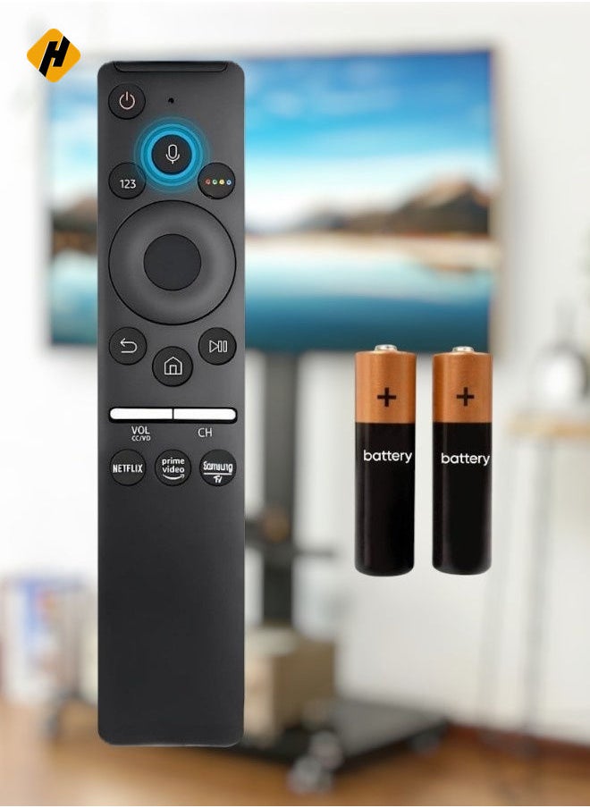 HuHa - BN59-01327G Replace Voice Remote Control for Samsung QLED Smart TV - Compatible with QA55Q95TAW, QA65Q95TAW, QA65Q800TAW, QA75Q95TAW, Q80T, Q70T, Q60T, Q90T, Q800T, Q900TS, Q950TS & More - Includes Battery - Image 1