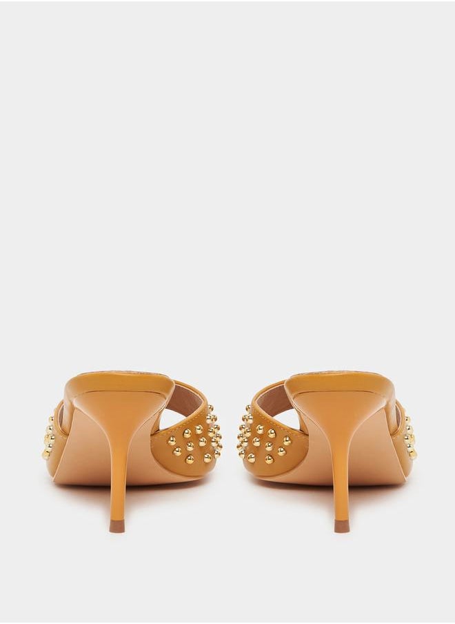 Styli Studded Strap Open Toe Heel Sandals  - Image 5