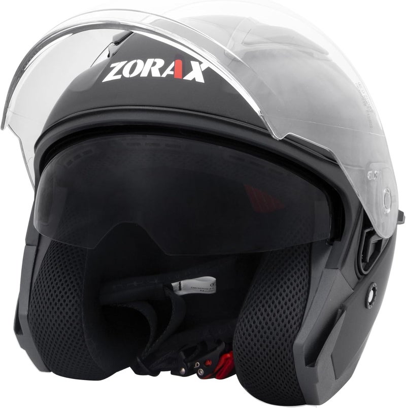 Zorax خوذة دراجة نارية زوراكس ZOR-608 تولا ذات وجه مفتوح مع واقي مزدوج معتمد ECE 2206 - Image 1
