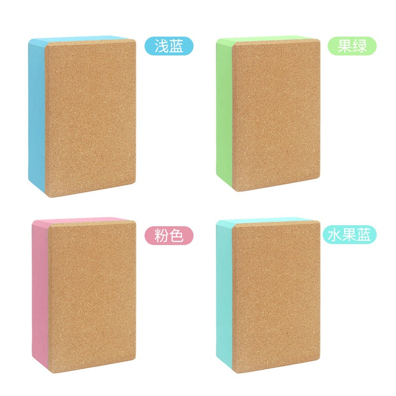 Generic Dual-Density Yoga Block Camo EVA Foam Dance Brick Cork stitching bricks