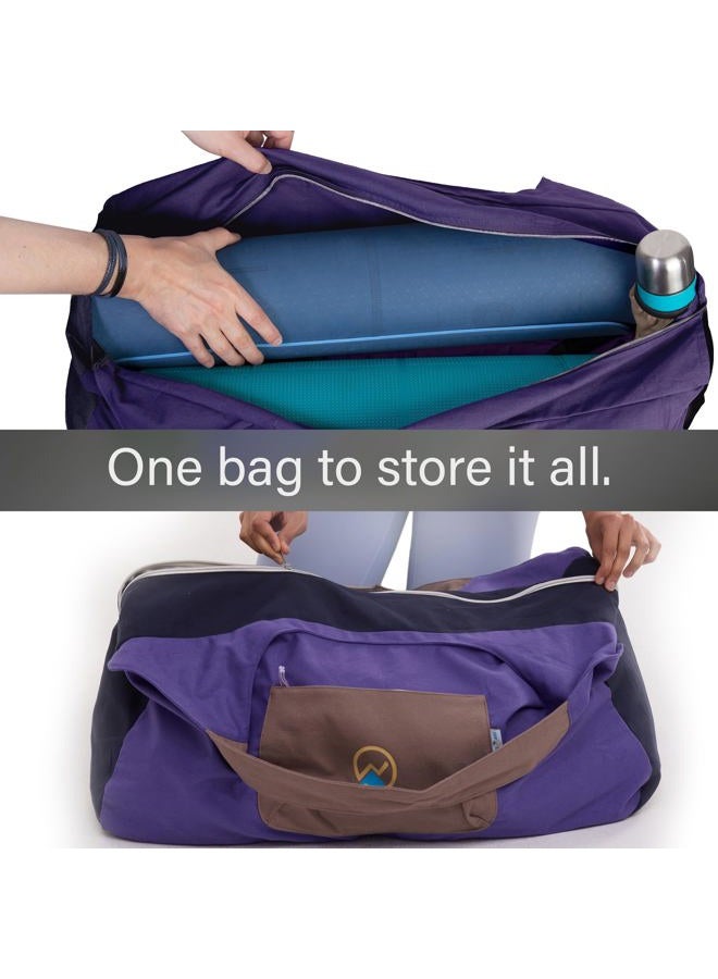 JoYnWell Large Yoga Mat Bag with sewn-in Yoga Mat Strap, Full Zip Yoga Tote Bag with 3 Zipper Pockets and Water bottle holder - Image 2