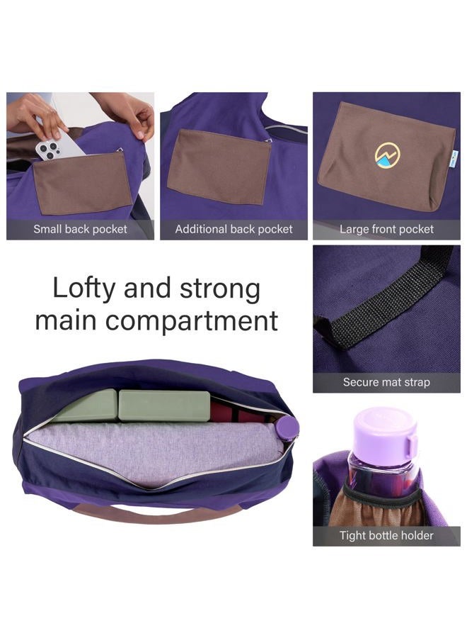 JoYnWell Large Yoga Mat Bag with sewn-in Yoga Mat Strap, Full Zip Yoga Tote Bag with 3 Zipper Pockets and Water bottle holder - Image 4