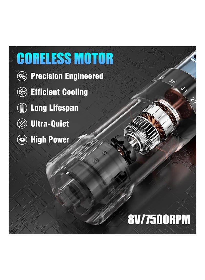 HaLunhi Cordless Tattoo Pen Set，7 Stroke Lengths，Dual-Ball Hollow Cup Motor，TFT Color Screen Display，1,600 mAh Battery，10 Cartridge Needles， Suitable for Artist Tattoo Supplies - Image 5