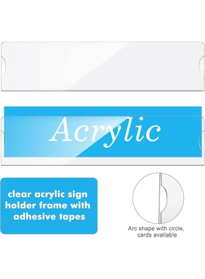 HOOKOR 10 Pack Acrylic Wall Name Plate Holder, 2x8 Inch Clear Acrylic Sign Holder Frame with Adhesive Tape Horizontal Wall Name Plates for Door Office Nameplate Display Trays for Home Classroom - Image 3
