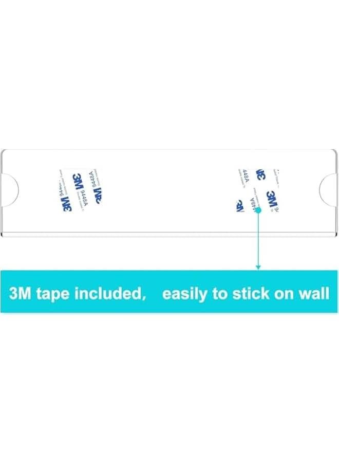 HOOKOR 10 Pack Acrylic Wall Name Plate Holder, 2x8 Inch Clear Acrylic Sign Holder Frame with Adhesive Tape Horizontal Wall Name Plates for Door Office Nameplate Display Trays for Home Classroom - Image 4