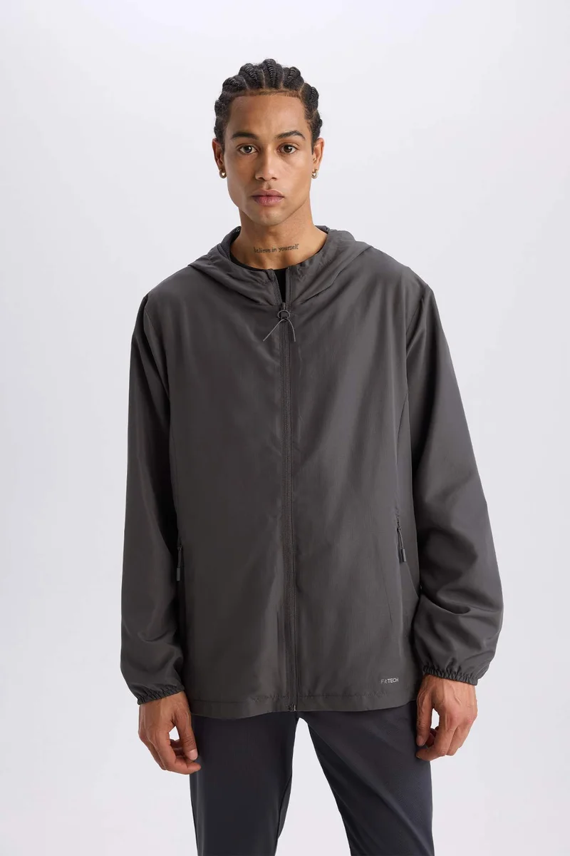 Defacto  DeFactoFit Regular Fit Hooded Mesh Lined Woven Spring Waterproof Jacket for Men | Best Price UAE