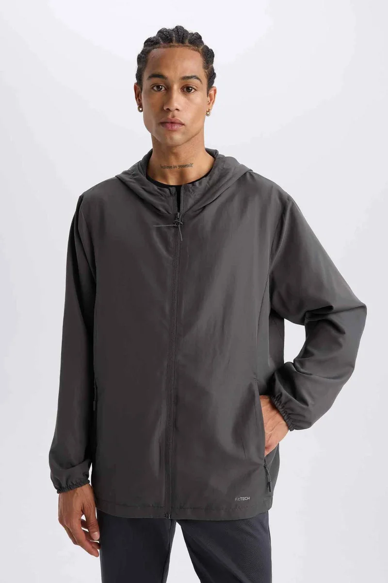 Defacto  DeFactoFit Regular Fit Hooded Mesh Lined Woven Spring Waterproof Jacket for Men | Best Price UAE