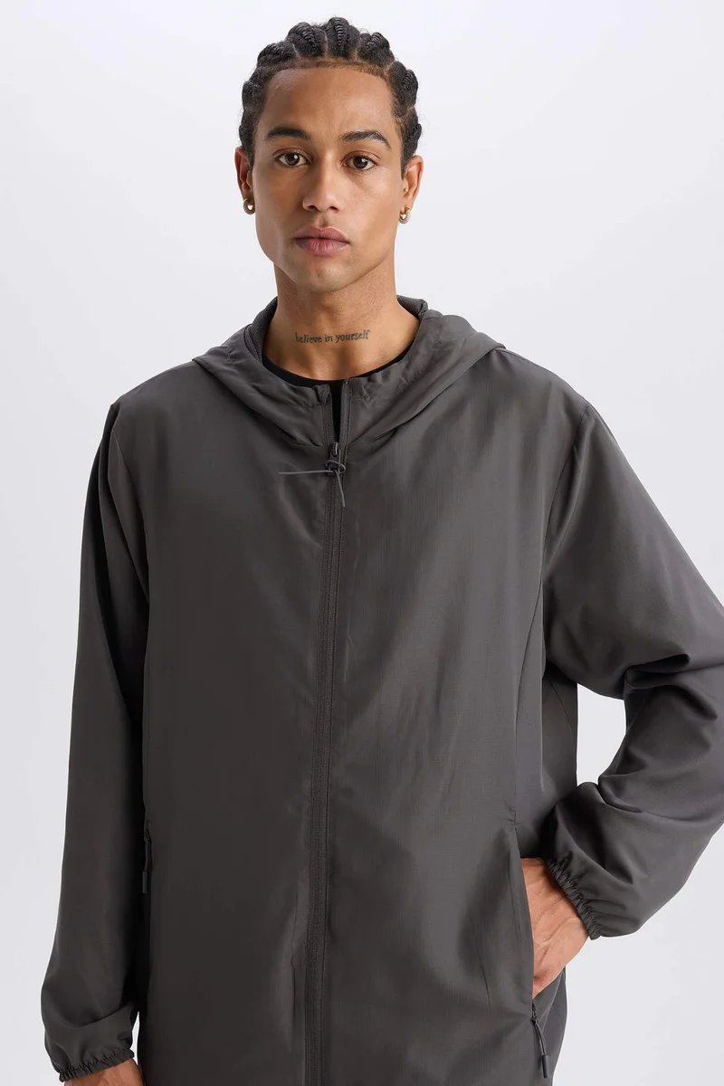 Defacto DeFactoFit Regular Fit Hooded Mesh Lined Woven Spring Waterproof Jacket
