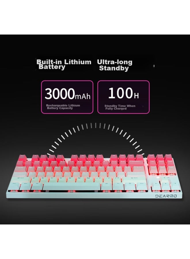 Dearmo F87 Mechanical Keyboard, Tri-mode Hot-swappable Customizable Keyboard, Rgb Backlit Gaming Keyboard For Laptops And Office Use, Gradient Pink, Black Switches - Image 2