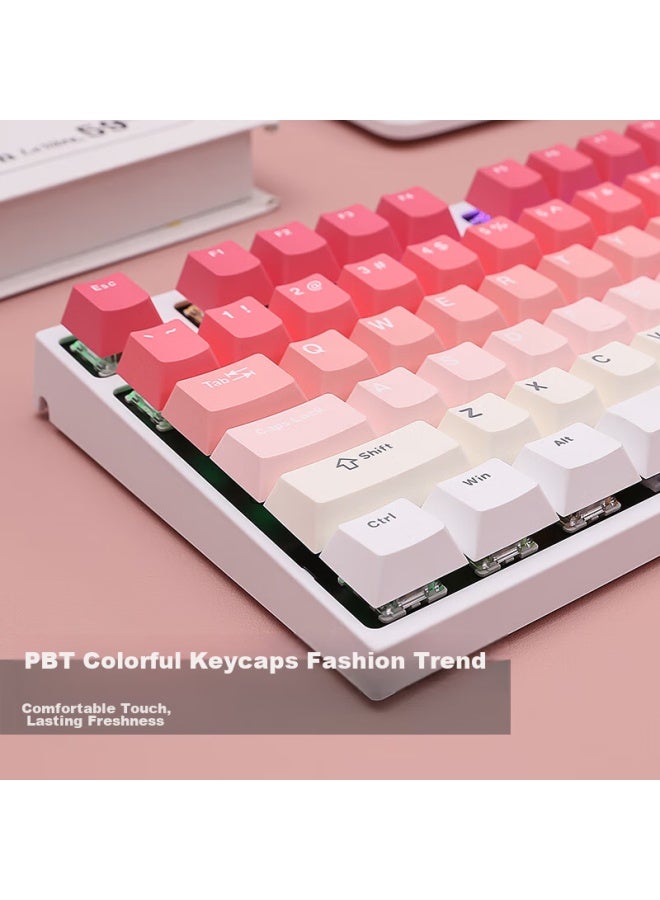 Dearmo F87 Mechanical Keyboard, Tri-mode Hot-swappable Customizable Keyboard, Rgb Backlit Gaming Keyboard For Laptops And Office Use, Gradient Pink, Black Switches - Image 3