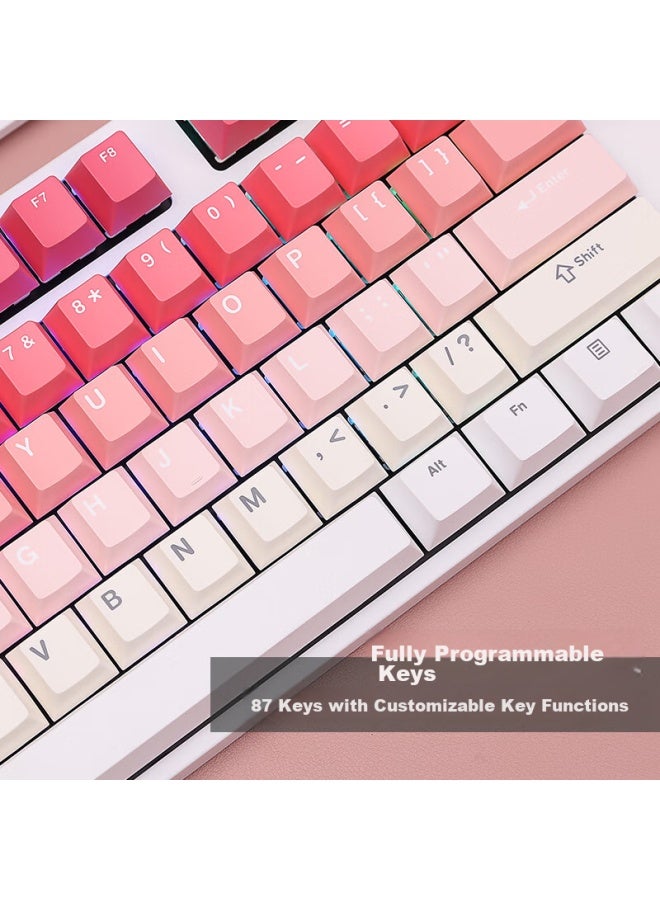 Dearmo F87 Mechanical Keyboard, Tri-mode Hot-swappable Customizable Keyboard, Rgb Backlit Gaming Keyboard For Laptops And Office Use, Gradient Pink, Black Switches - Image 4