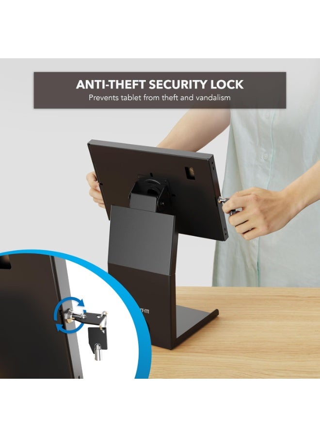 هامود HAMOOD، حامل كشك iPad مع رف طابعة - حاوية قفل مضادة للسرقة للكمبيوتر اللوحي لنقاط البيع والتجزئة والأعمال التجارية - حامل دفع آمن دوار ومائل لأجهزة iPad 7-10 وAir وProiPad Pro (9.7 بوصة؛ 10.5 بوصة؛ 11 بوصة)، iPad 6، iPad 8، iPad 5، iPad Air (9.7 بوصة؛ 10.5 بوصة؛ 10.9 بوصة)، iPad 7، iPad 9، Samsung Galaxy Tab A 10.1 (2019)، Samsung Galaxy Tab S6 Lite 10.4 بوصة، Samsung Galaxy Tab A7 - Image 5