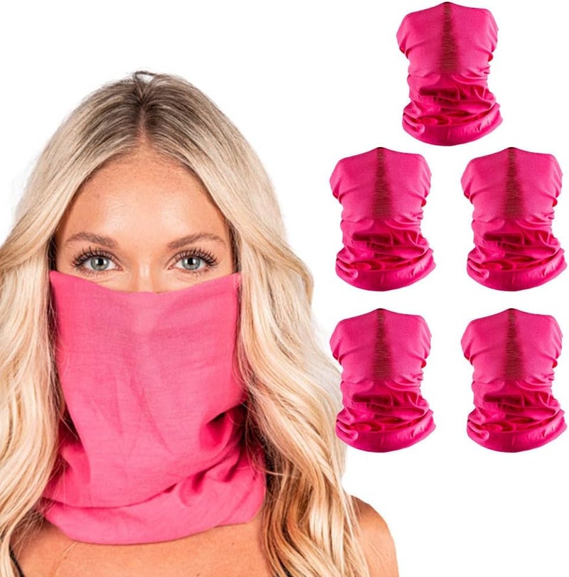 Sa Company 5-Pack UV Face Shield | UV 30+ Multipurpose Neck Gaiter Balaclava for Adults - Image 1
