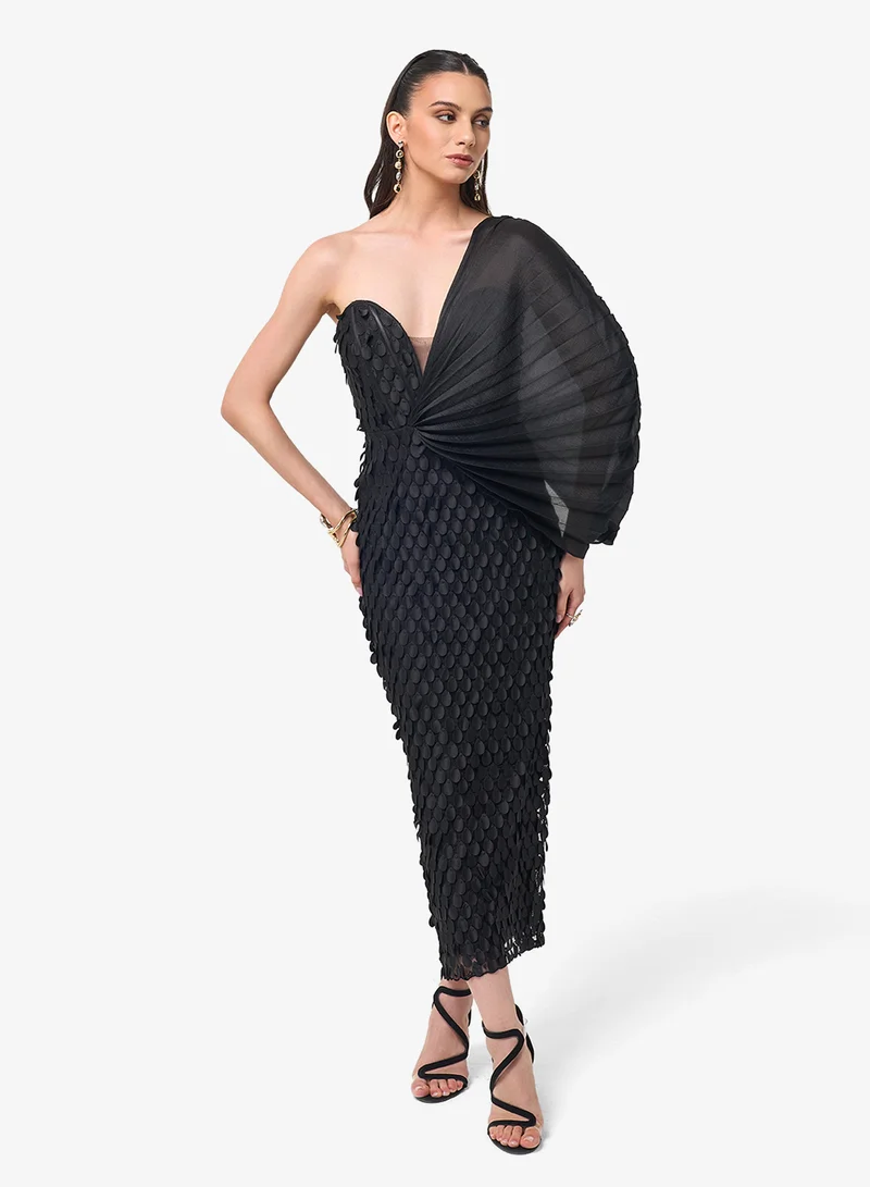 ثريدز باي اجوني فستان ميدي بكتف واحد