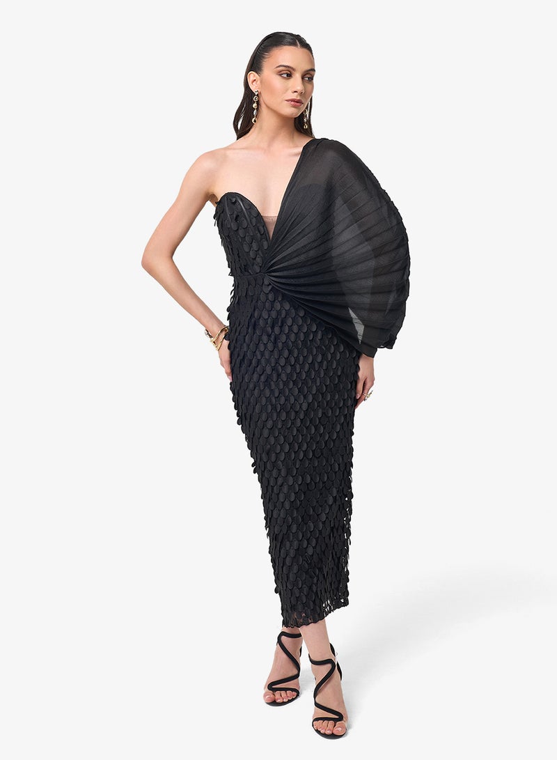 Threadz by Ajooni One Shoulder Midi Dress - Image 1