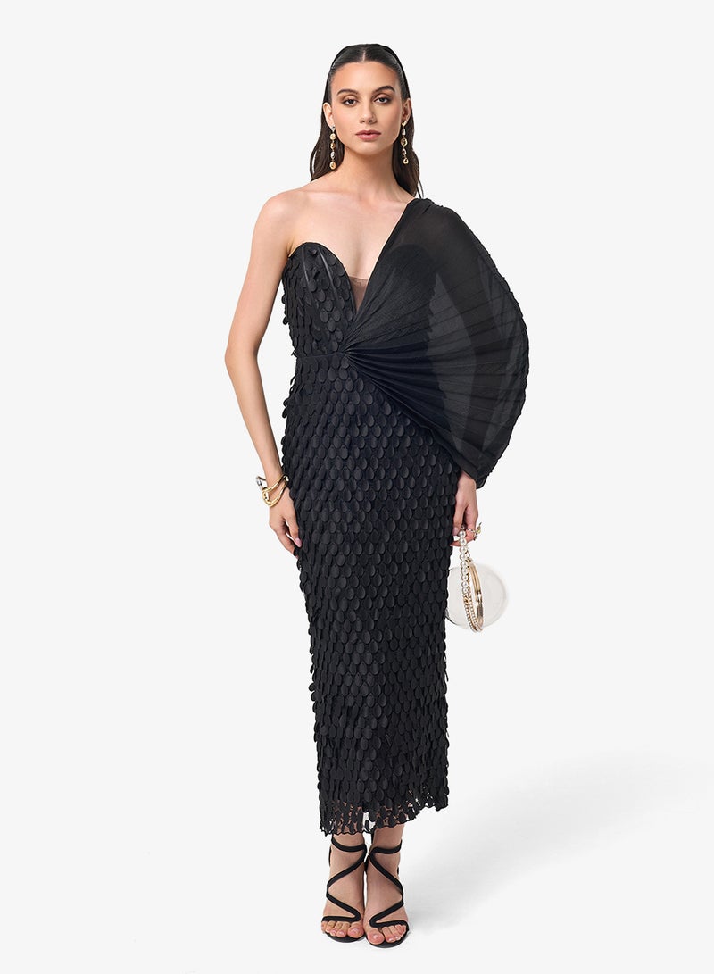 Threadz by Ajooni One Shoulder Midi Dress - Image 4
