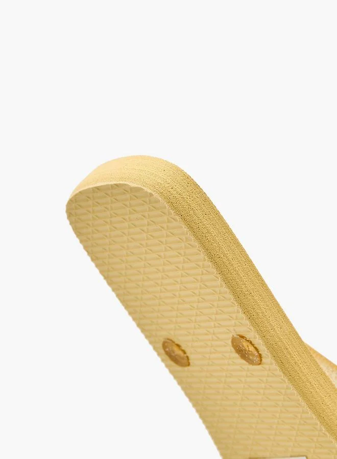 Celeste YELLOW Women Glitter Print Flip Flops for Women | Best Price UAE