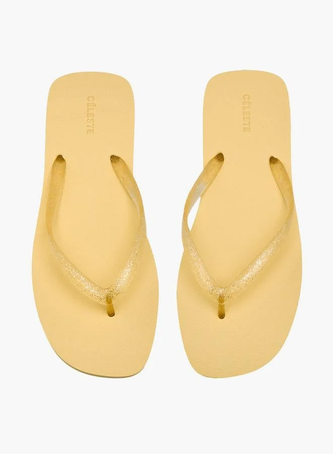 Celeste Women Glitter Print Flip Flops