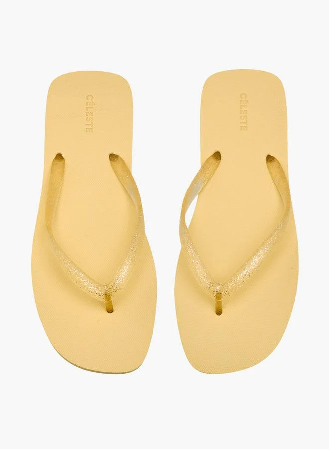 Celeste Women Glitter Print Flip Flops