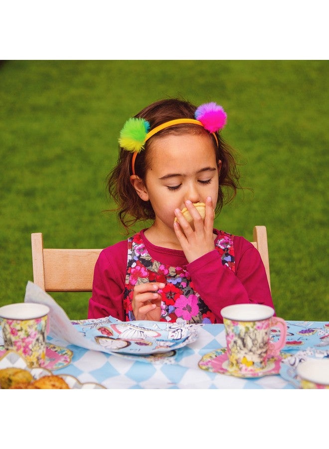 توكينج تيبلز طقم أكواب حفلات من Talking Tables Truly Alice Alice in Wonderland Mad Hatter مع مقبض وصحون بثلاثة تصاميم لحفلة شاي أو عيد ميلاد - Image 2