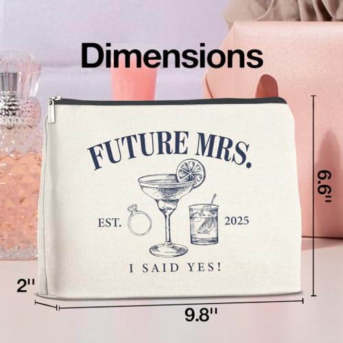UPNEGE Wedding Bridal Shower Gifts for Bride to Be 2025 Future Mrs Makeup Bag Gifts for Women Wifey Engagement Gifts Cosmetic Bag Zipper Pouch for Bachelorette Party - Image 3