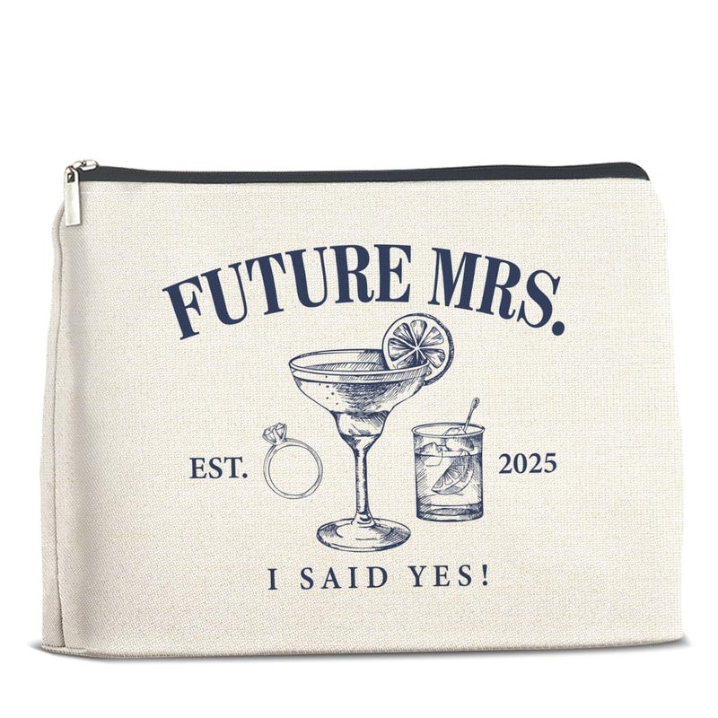 UPNEGE Wedding Bridal Shower Gifts for Bride to Be 2025 Future Mrs Makeup Bag Gifts for Women Wifey Engagement Gifts Cosmetic Bag Zipper Pouch for Bachelorette Party - Image 2
