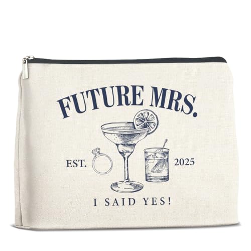 UPNEGE Wedding Bridal Shower Gifts for Bride to Be 2025 Future Mrs Makeup Bag Gifts for Women Wifey Engagement Gifts Cosmetic Bag Zipper Pouch for Bachelorette Party - Image 1
