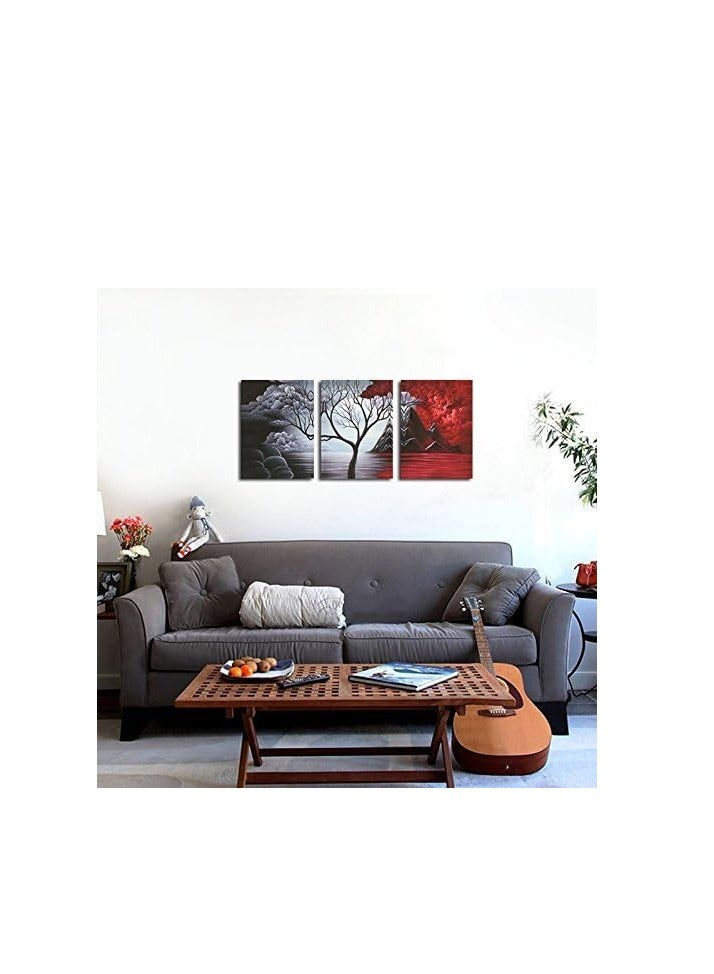 Today Idea The Cloud Tree Wall Oil PaintingS Giclee Landscape Canvas Prints for Home Decorations, 3 Panels - Image 3
