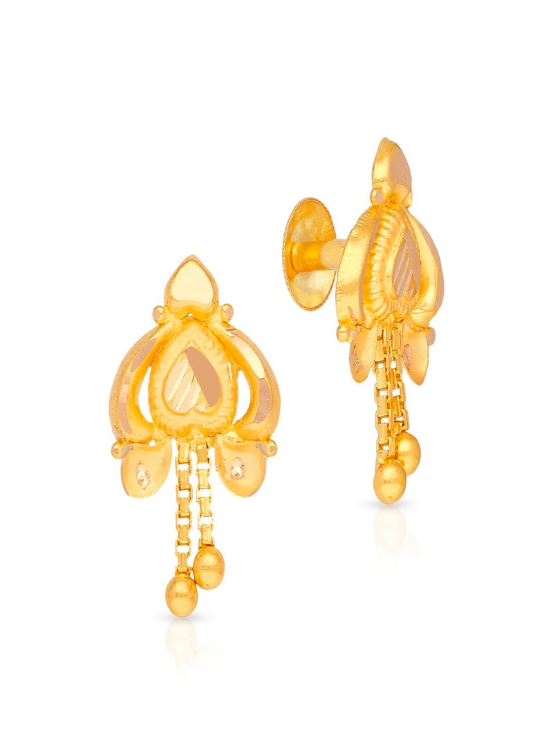Malabar Gold and Diamonds 22KT 916 Gold Drops Earrings for Women FLER163 - Image 1