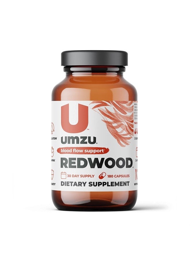 UMZU - Redwood - Supports Nitric Oxide & Healthy Blood Flow - Blend of Vitamins & Herbal Extracts - Supplement with Vitamin C, Garlic & Horse Chestnut - for Well-Being - 30 Day Supply - 180 Capsules - Image 1