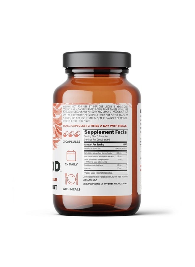 UMZU - Redwood - Supports Nitric Oxide & Healthy Blood Flow - Blend of Vitamins & Herbal Extracts - Supplement with Vitamin C, Garlic & Horse Chestnut - for Well-Being - 30 Day Supply - 180 Capsules - Image 1