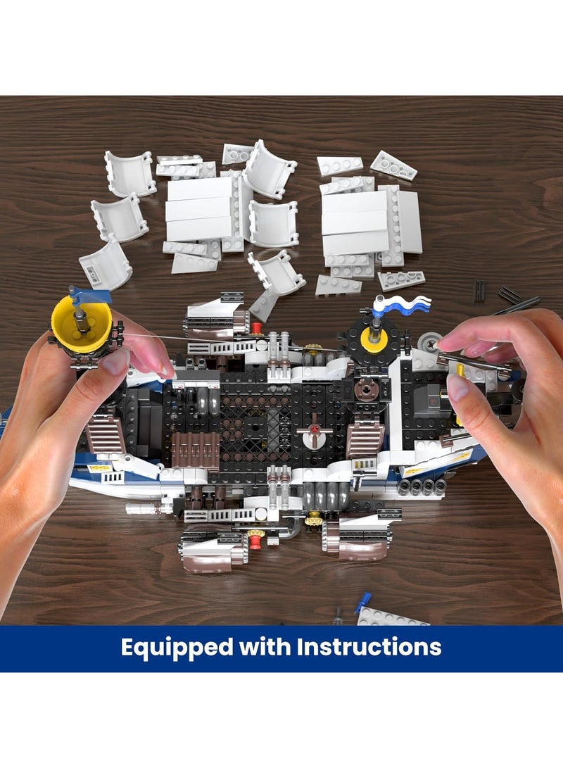 mould king Children's toy boat， Pirate Ship Building Set - 1281 Pieces, Sailing boat model building kit ，Gifts for adult and boy collectors 8+, Children's toys，mould king10147  - Image 4