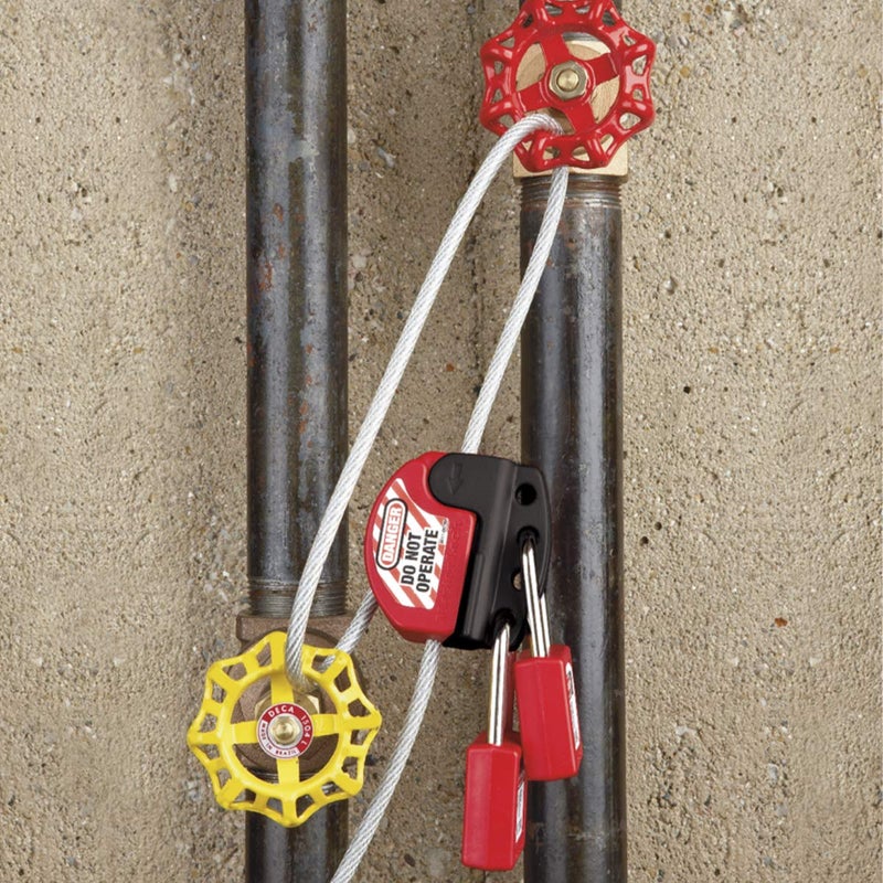 MasterLock S806 Adjustable Lockout Tagout Steel Cable, 5/32" Diameter, Black/Red - Image 5