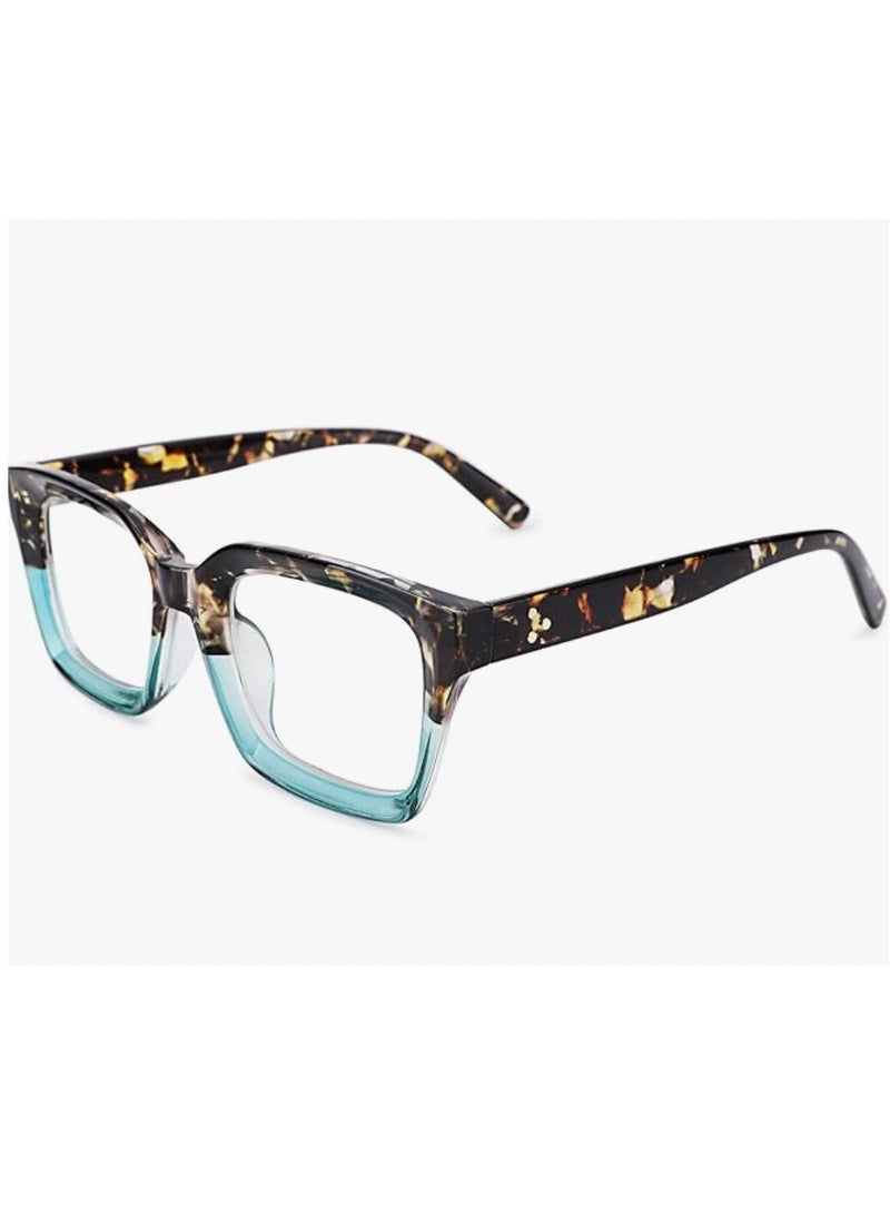 Booma Opticals LINA-Z +1.00 Reading Glasses for Women, Men or Unisex, Presbyopia Corrective Eyeglasses, Magnification Prescription Glasses, Oprah style BOLD Retro Frame, Anti-Blue Light Blocking Lenses, Specs for Eye Strain Relief, Computer Screen Eyewear - Image 2